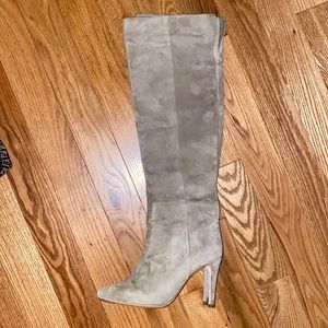 Joie OTK beige suede boots